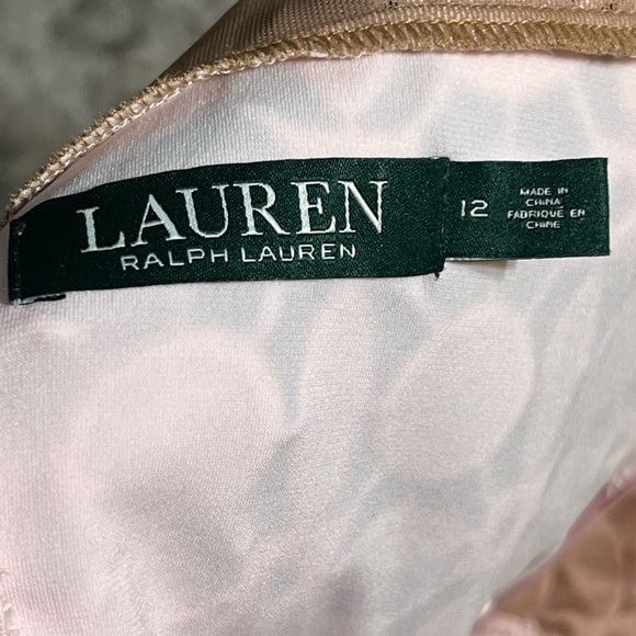 Lauren Ralph Lauren Melia Geometric Lace Knit Sheath Dress 12 Pink Knee Length - Picture 9 of 10